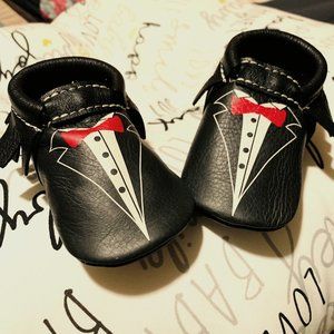 Freshly Picked Suit & Tie Ebony Black Moccs